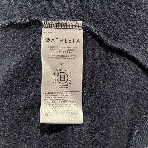 Athleta Women's Balance Pullover Micro Stripe Navy Heather Size 1X - Picture 9 of 12
